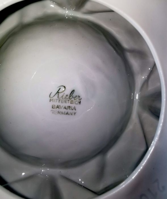 Пепелник порцелан фирма RIEBER Bavaria Op - Art бруталистичен дизайн