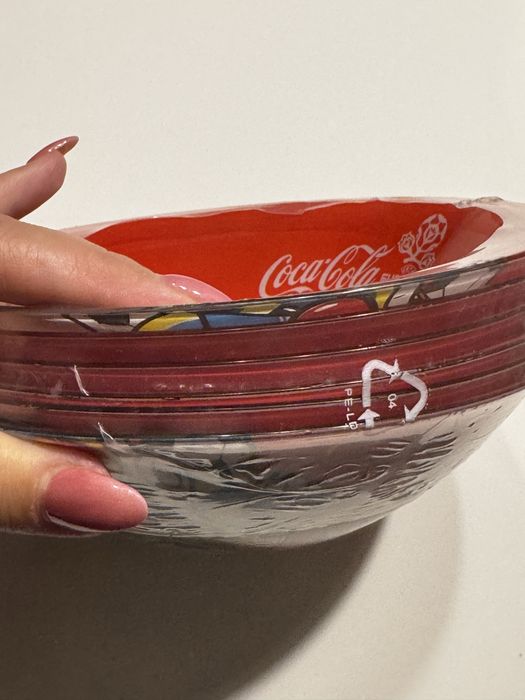 Set 6 boluri Coca-Cola EURO 2012 din STICLĂ – Ediție colecție, NOI în folie