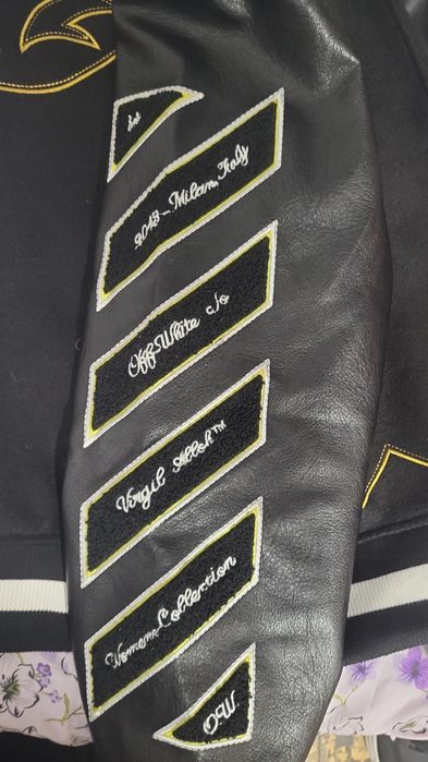 Off white baseball jacket