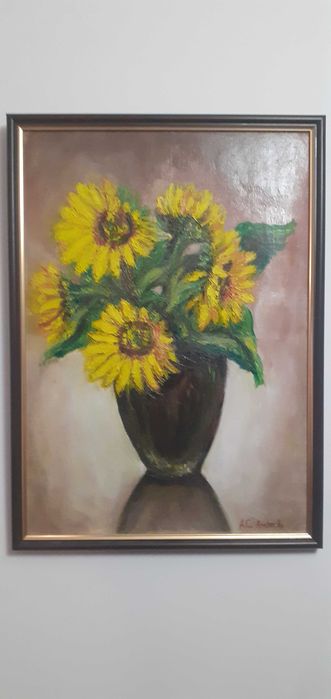 Vand picturi in ulei pe panza,diferite dimensiuni,cu rama