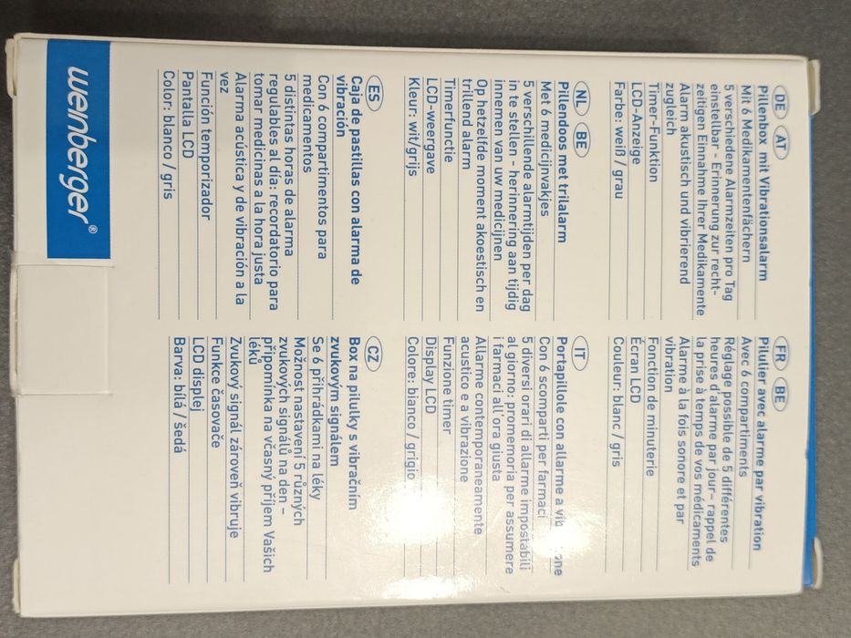 Organizator medicamente cu alarma