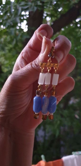 Серьги чехослав сатиновое стекло