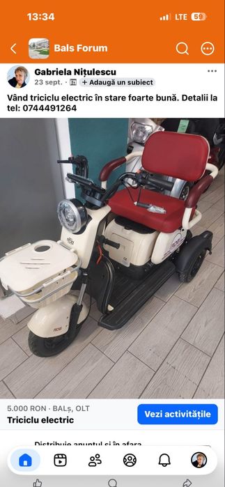 Triciclu electric nou