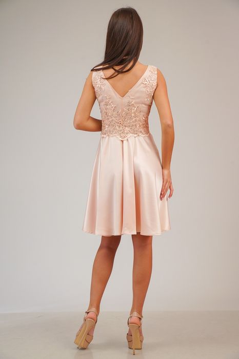 Дамска официална рокля за сватба, кръщене бал, повод цвят праскова