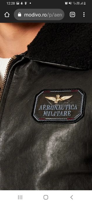 Geaca originala bărbați din piele naturala,  aeronautica militare, M