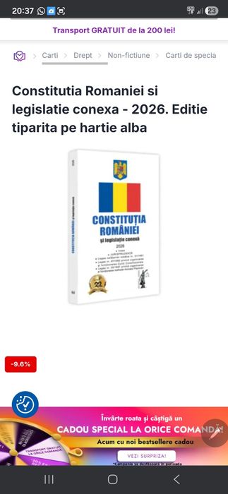 Vând culegeri noi admitere poliție+ Constituția României