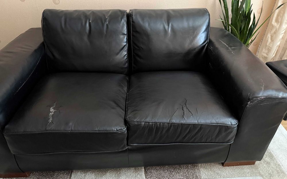 холна гарнитура кожена мека мебел