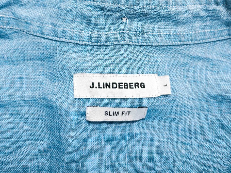 J Lindeberg Slim fit  100% Ленена Мъжка риза размер L