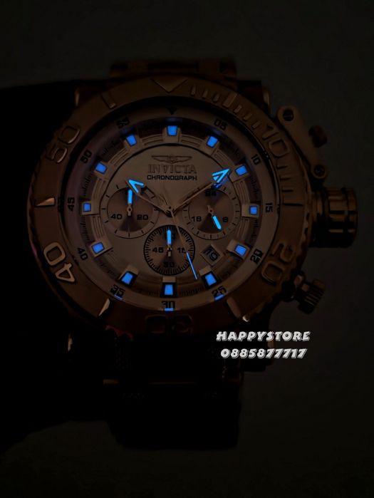 INVICTA Chrono Full metal Gold 52 mm, Инвикта нов ръчен часовник