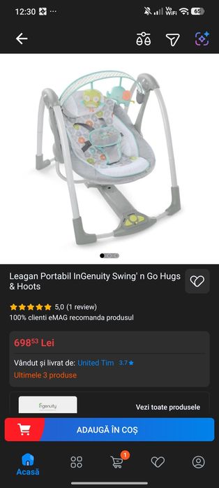 Vând leagăn electric