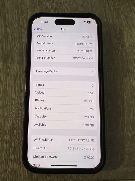 Iphone 15 pro 128gb 87% baterie 10/10