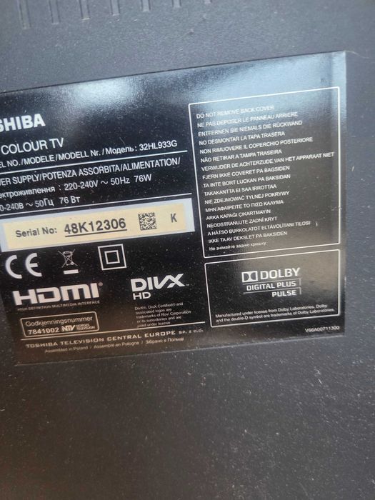 Телевизор toshiba-за части
