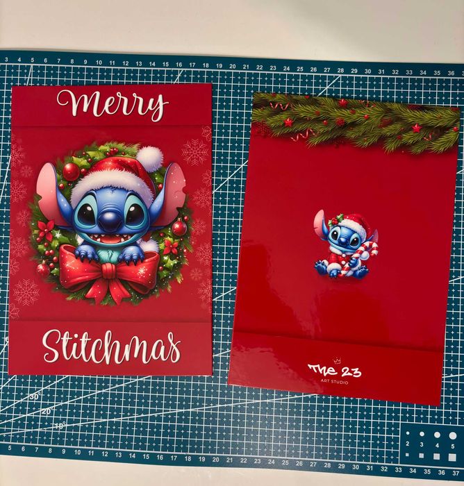 Ръчно изработен коледен тефтер Стич