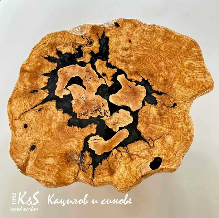 Плот за маса от  Маслина с епоксидна смола