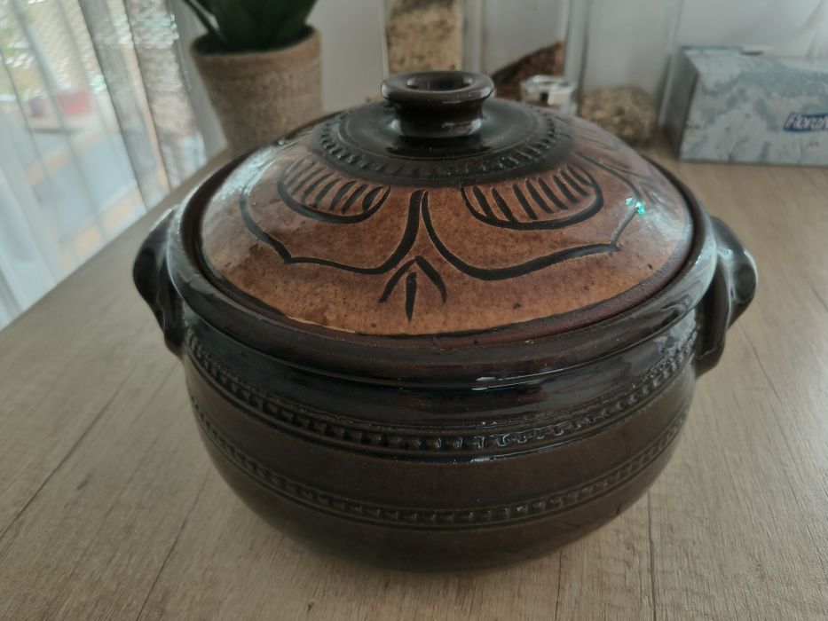 Oala de lut, ceramica, 4 litri