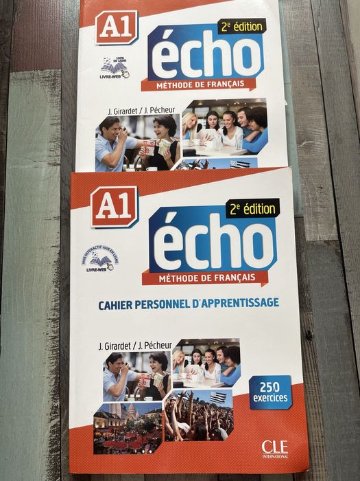 Учебник и тетрадка  по френски Écho A1