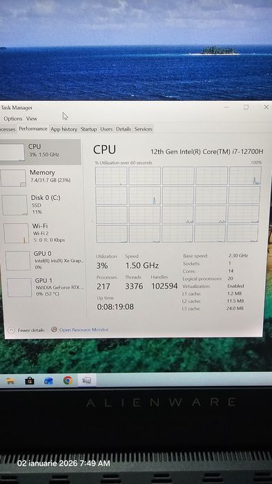 Laptop Alienware M5 R7 i7 12700h RTX 3080ti