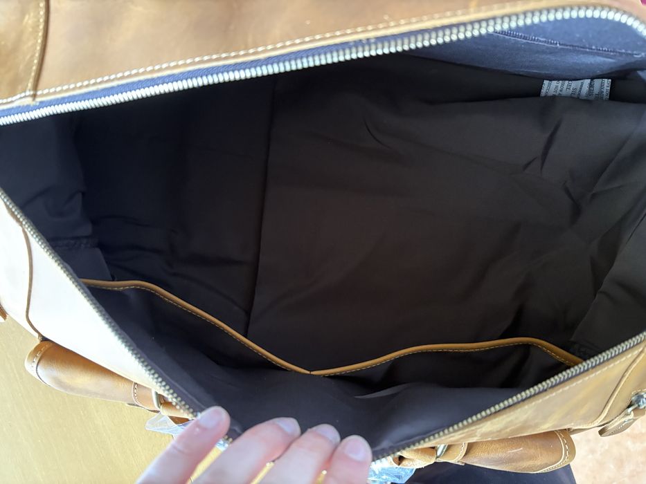 Кожен сак / пътна чанта от конска естествена кожа – светло кафяво