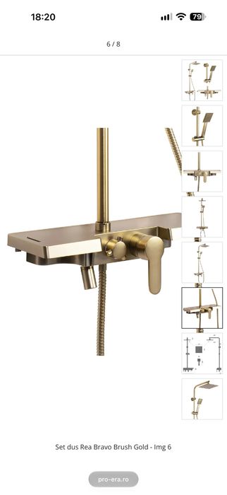 Set dus Rea Bravo Brush Gold nou sigilat la cutie - premium Grohe