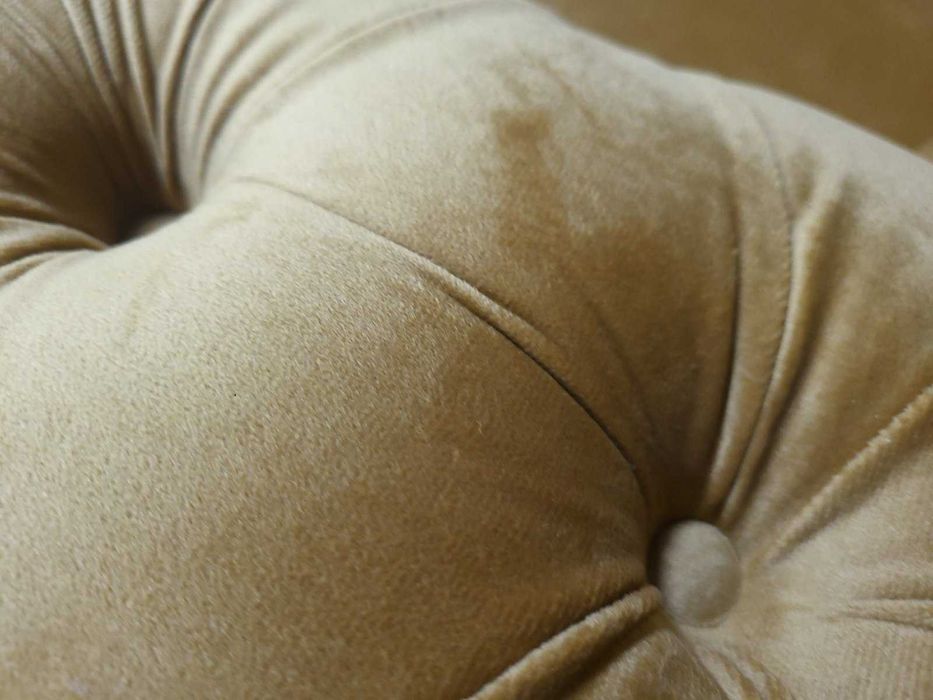 Жълт комплект дивани от плат - плюш тройка и двойка