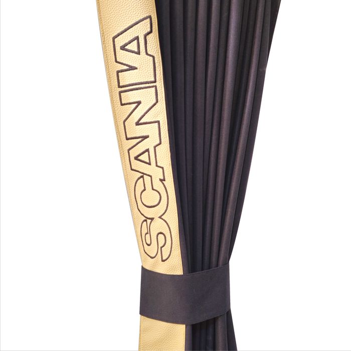 Пердета за камиони SCANIA с кожена лента и кукички тип холандско чело