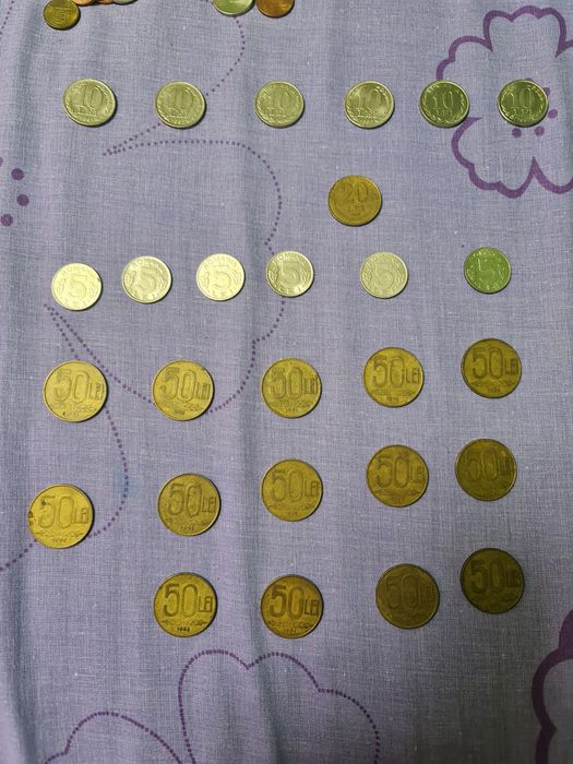Monezi de 100, 50, 20, 10, 5, 1 leu