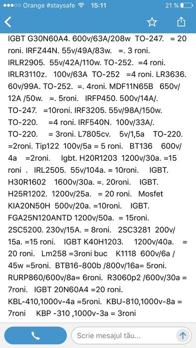 Igbt + Tranzistori +Diode+Mosfet + Tda ultima poza