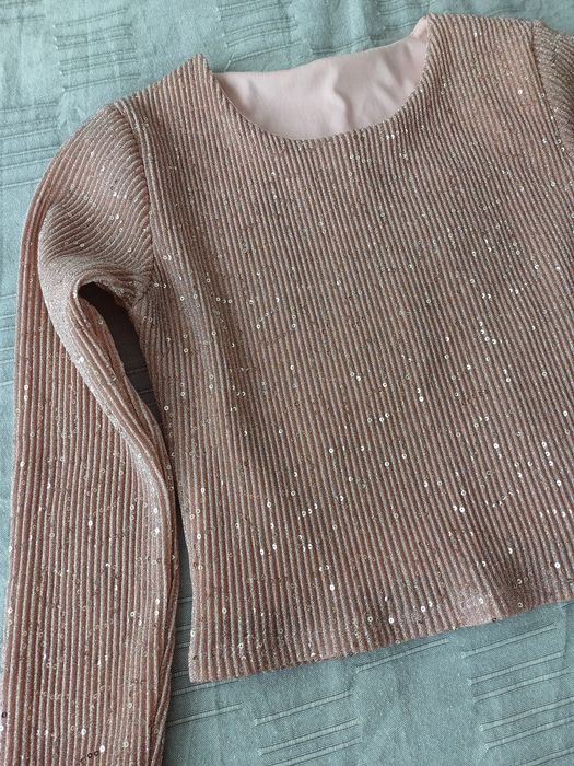 Розова блуза с пайети