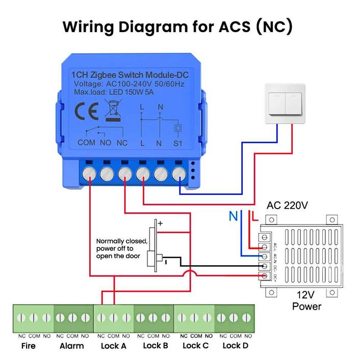 AVATTO WSM16-DC WiFi модул за сух контакт - едноканален | DC 24–32V