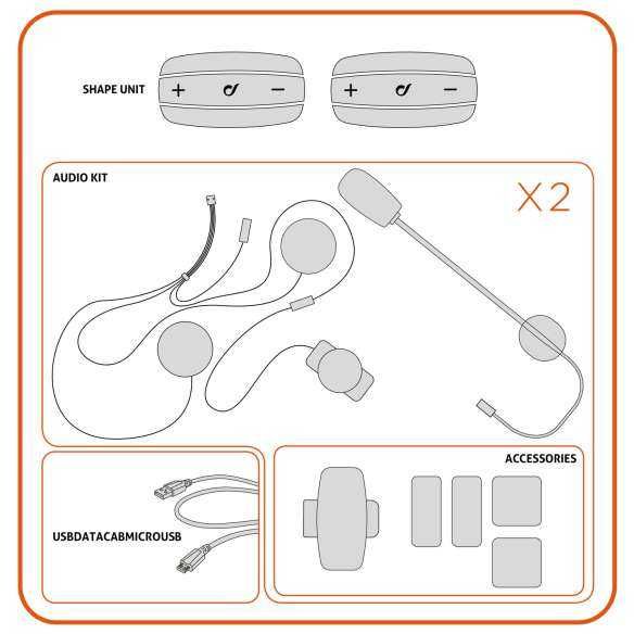 Shape Двоен комплект от 2 BLUETOOTH интерфона за мотоциклетна каска