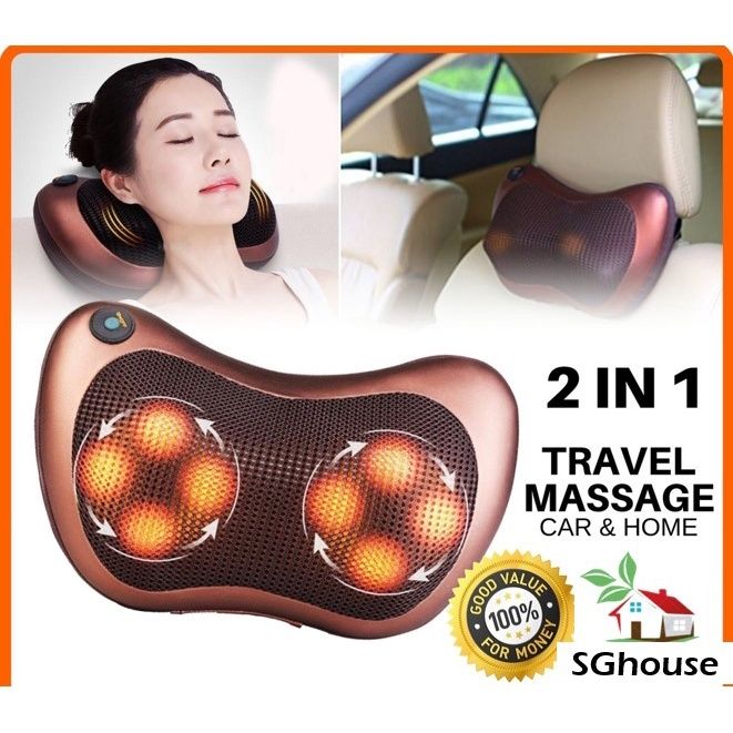 Pernă Masaj Shiatsu NOUĂ – Casă & Auto – Cu Încălzire și Infraroșu