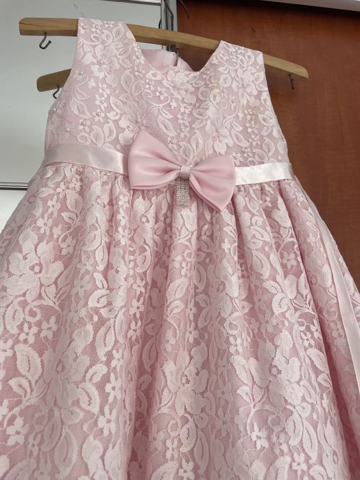 Rochita fete roz cu dantela 8-10 ani