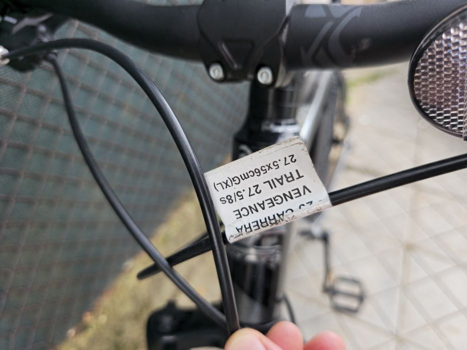 Като нов 2026г. XL Carrera Vengeance 1х8 скорости Shimano Essa Дискови спирачки 27.5 цола Алуминиев Английски велосипед