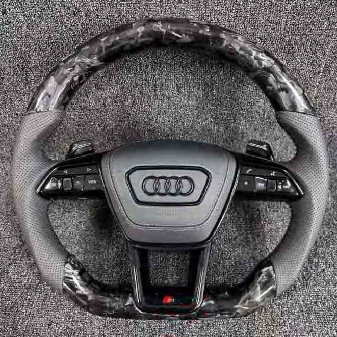 Audi S-Line спортен волан – A3, A4, A5, Q3 (2017–2024) forged карбон