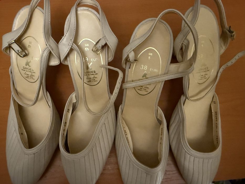 Чисто нови италиански Vero Cuoio 8 1/2 ;кожени дамски чехли с лепка 38