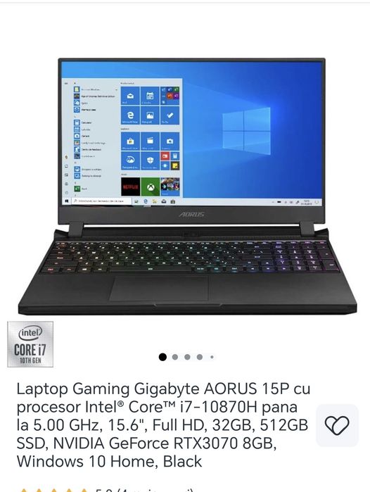 Vând Laptop Gaming pentru componente