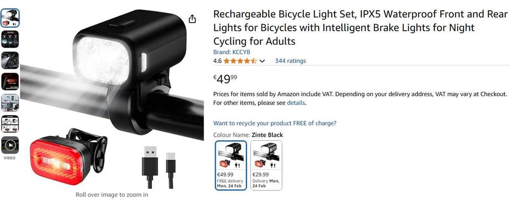 Lanterna pentru bicicleta fata+spate LED