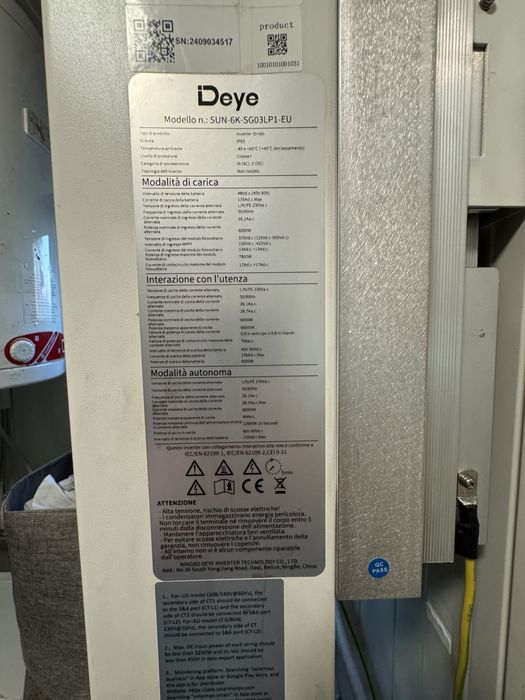 Хибриден инвертор Deye 6kw и батерия V-tac 10kw