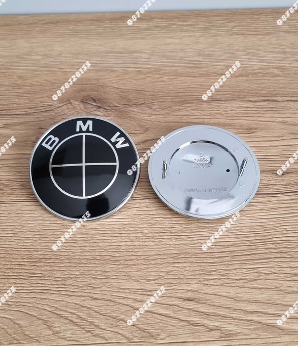 Комплект емблеми BMW 7 части с капачки за джанти чисто черни