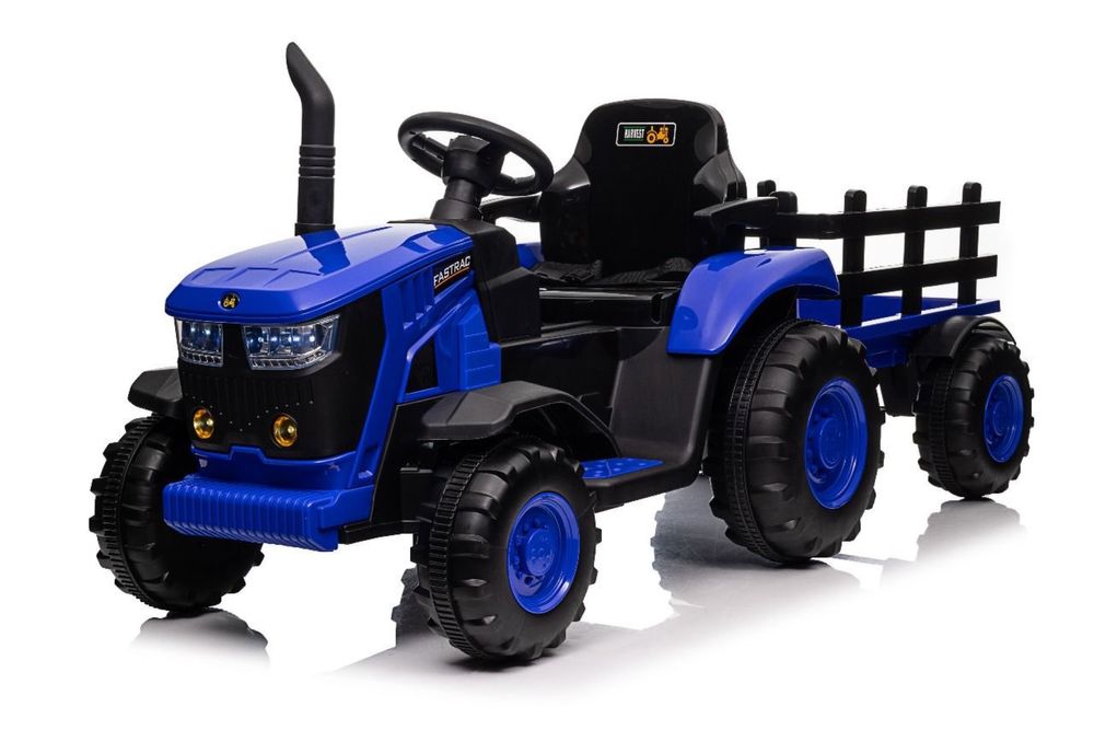 Детский электрический синий трактор