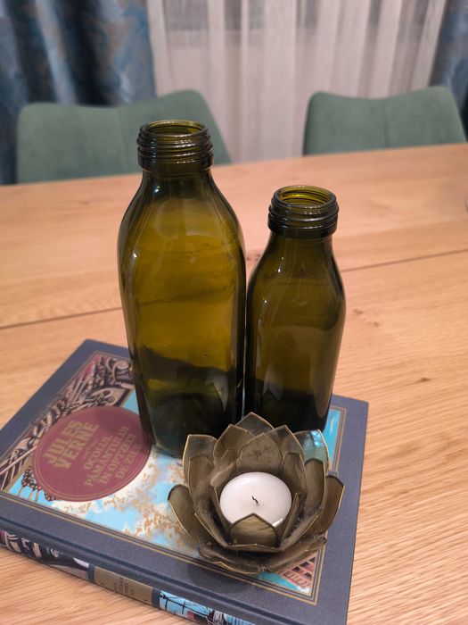 Set de 2 sticle vechi, nuanță olive