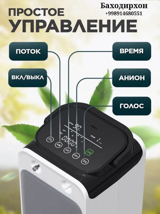 Кислородный концентратор, идентифицированный как модель 1 до 9 литров