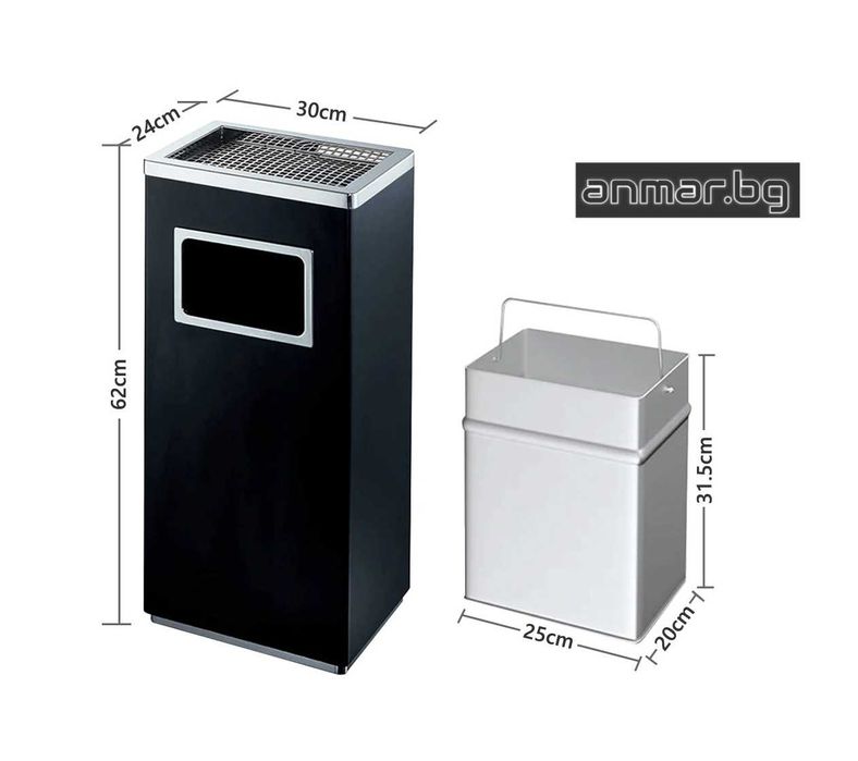 Външен пепелник с кофа, различни размери