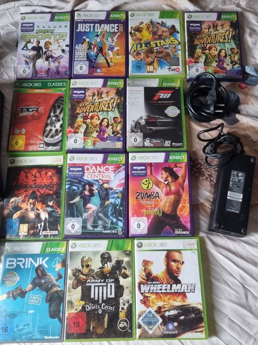 Vând Xbox 360 Slim + Kinect + 4 controllere + 12 jocuri – pachet complet