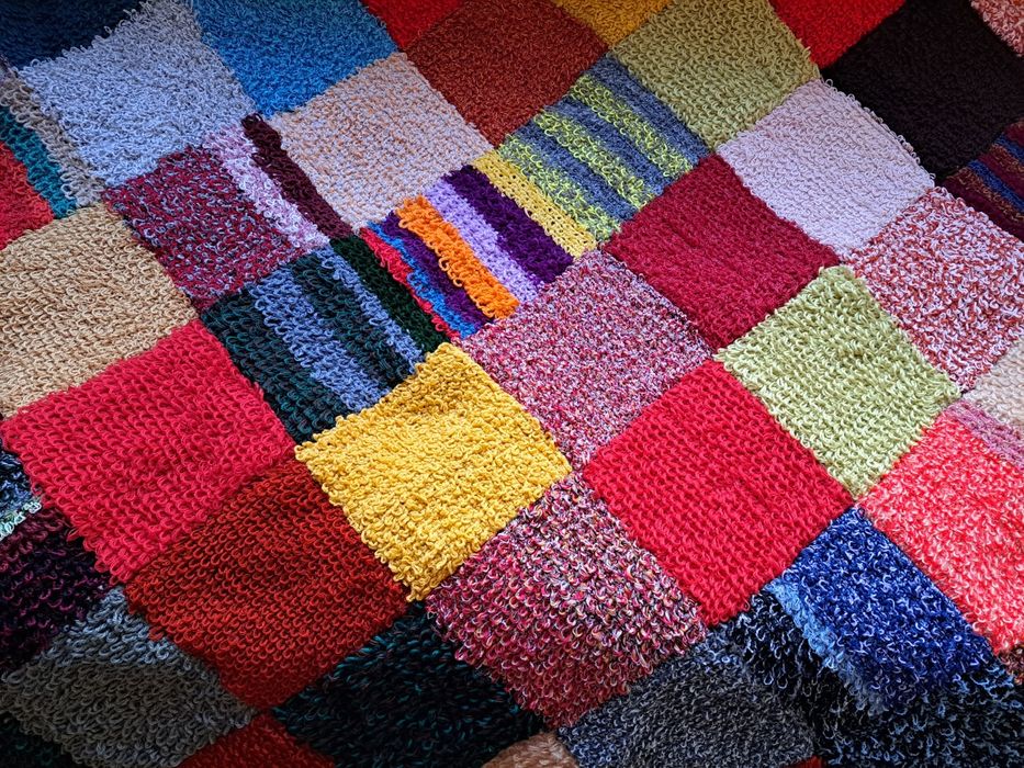 Покривки за легла 2 броя. Цветни, ръчно изработени фъкани.