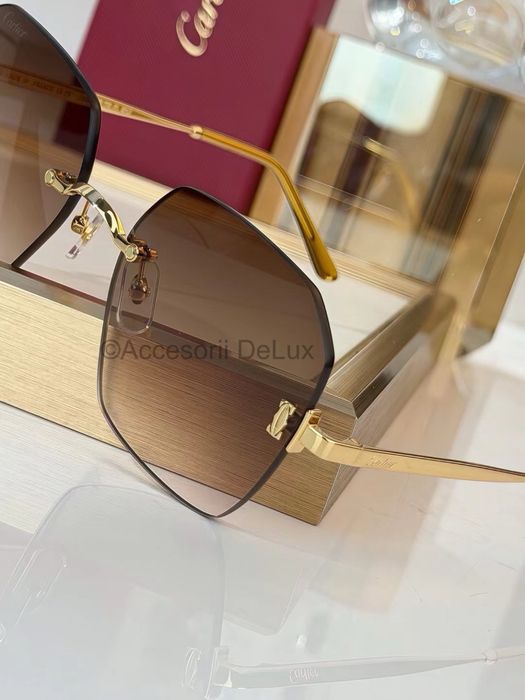 Ochelari de Soare Cartier CT0591S Full Box [Verificare Colet] Gold