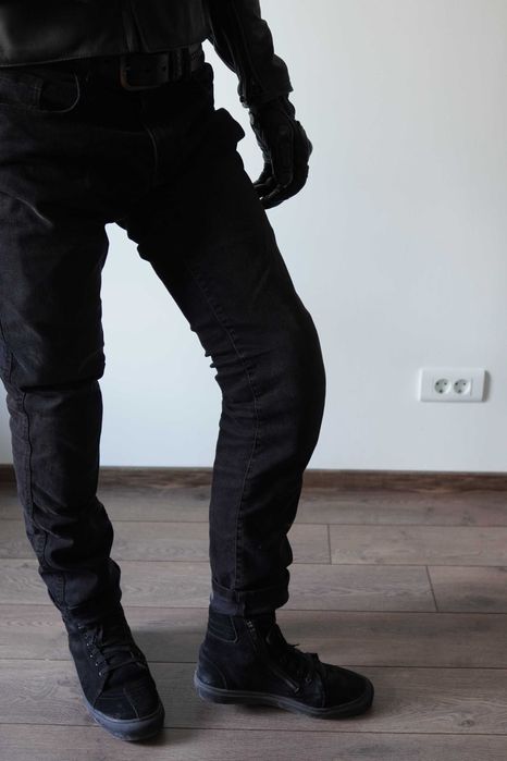 Blugi moto Broger California Washed Black, marimea 34, protecții SAS-TEC, Kevlar