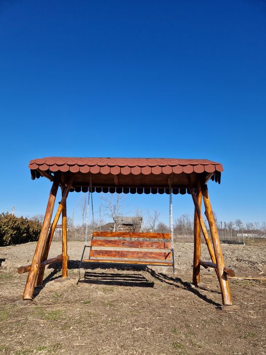 Vand balansoar rustic din lemn masiv