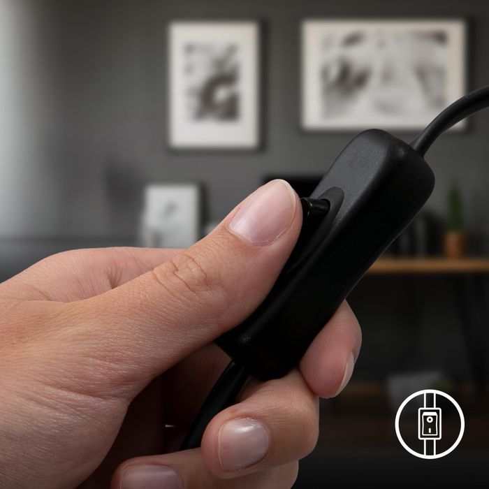 Lampă de noptieră retro cu întrerupător prin cablu, soclu E27 Briloner