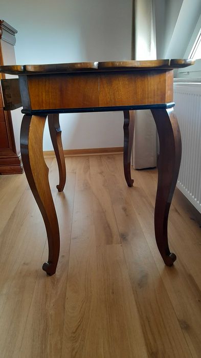 Set masa+6 scaune Biedermeier, radacina de nuc, reconditionat, an 1900